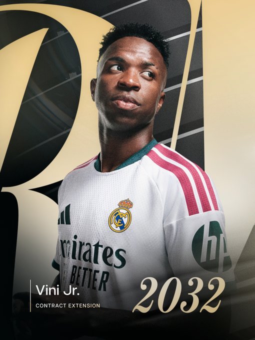 Vini Jr. quase foi para o Arsenal, mas renovou com o Real Madrid até 2032